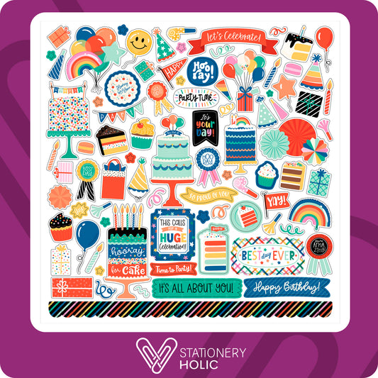 Echo Park - Hoja de Stickers 12 x 12 - Hip Hip Hooray