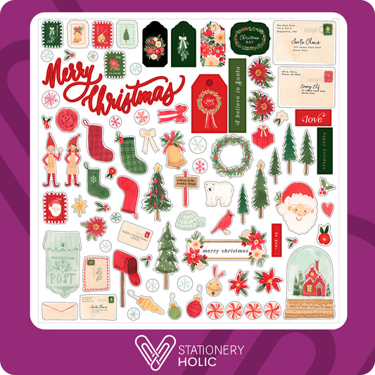 Echo Park - Hoja de Stickers 12 x 12 - Letters To Santa