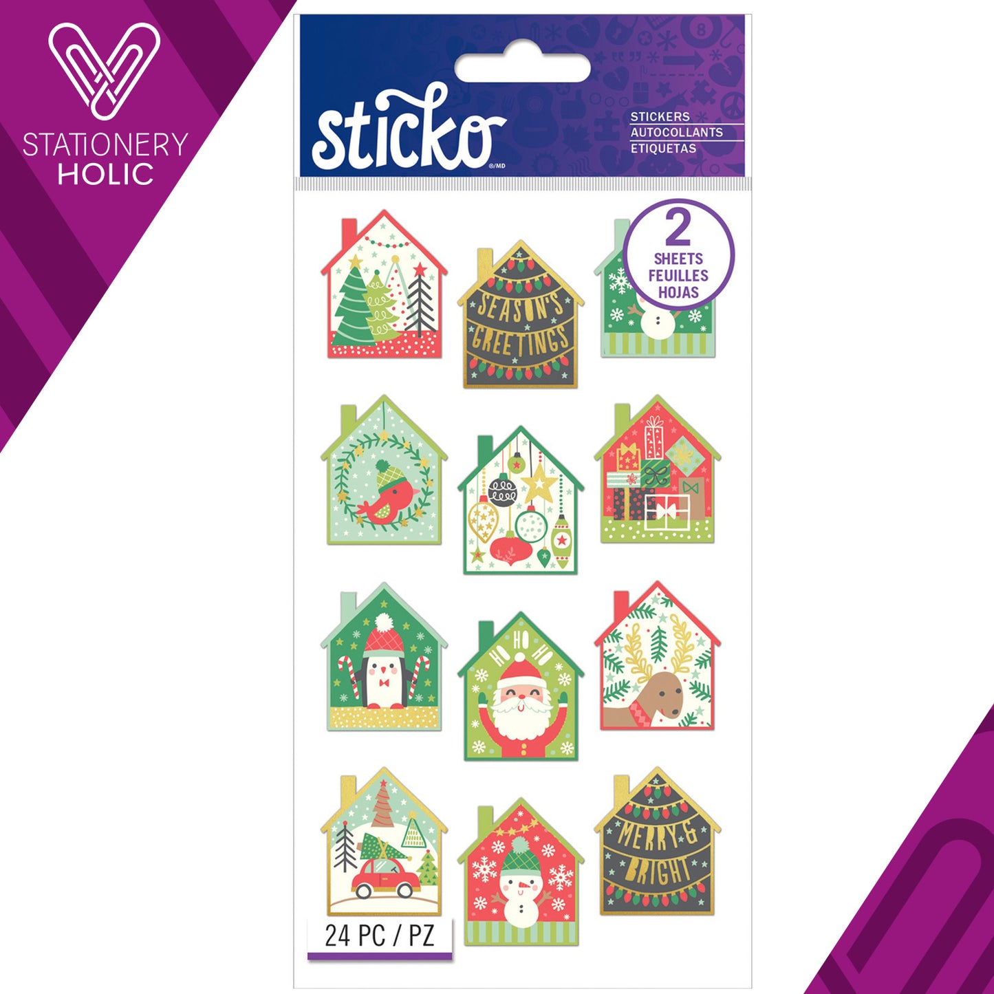 Sticko - Stickers (2 hojas) - Holiday Scene