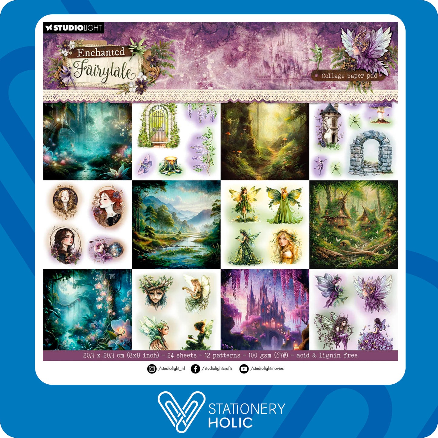Studio Light - Bloc Papel 8 x 8 - Enchanted Fairytale