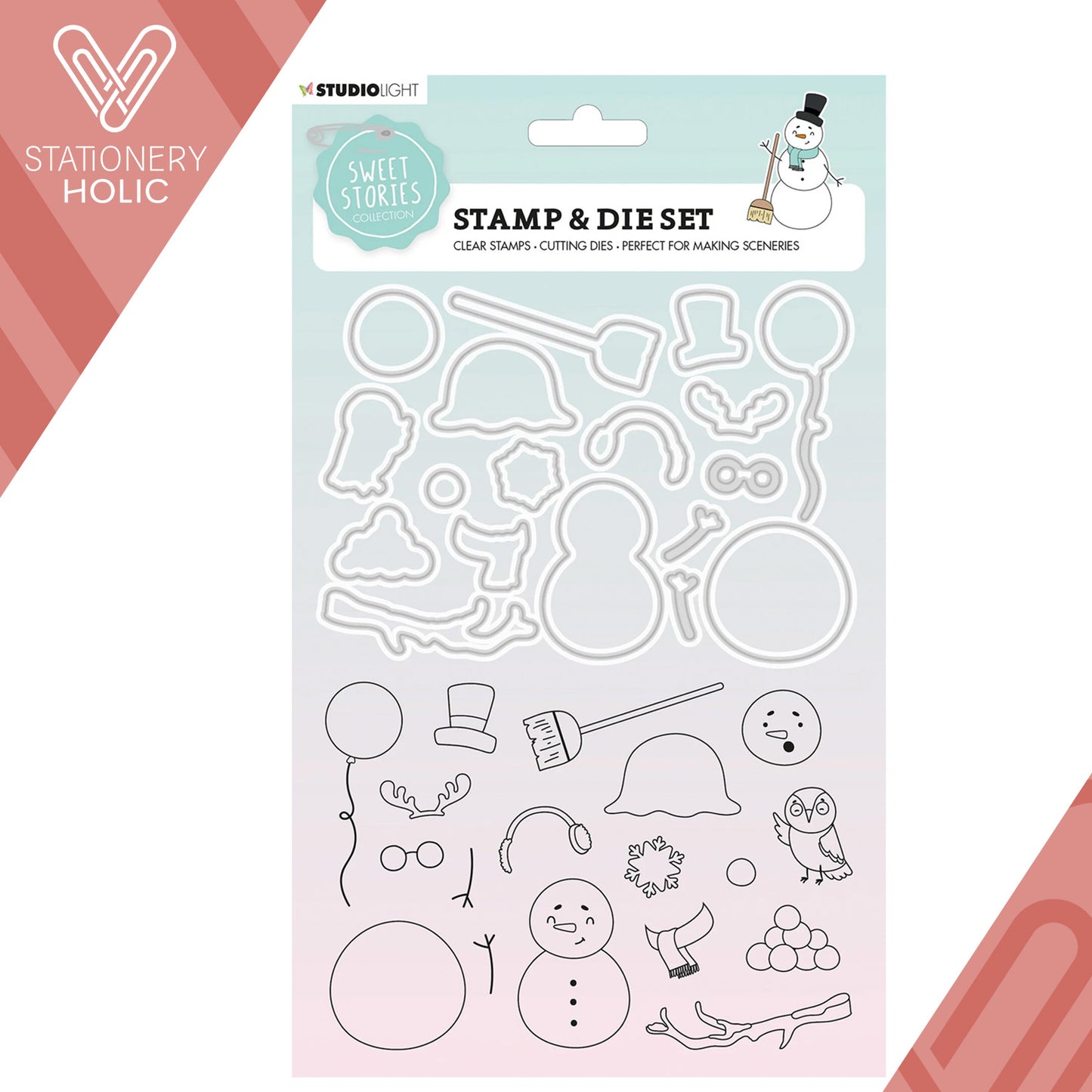 Studio Light - Set Sellos y Troqueles - Snowman