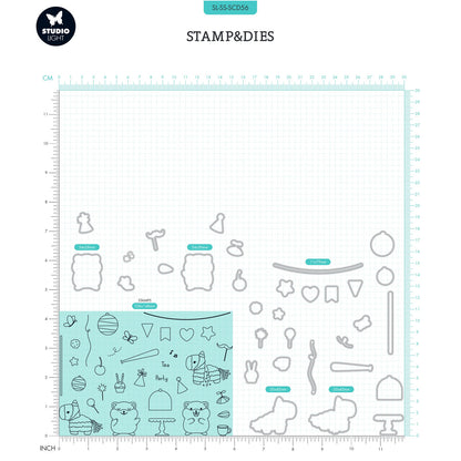 Studio Light - Set Sellos y Troqueles - Tea Party