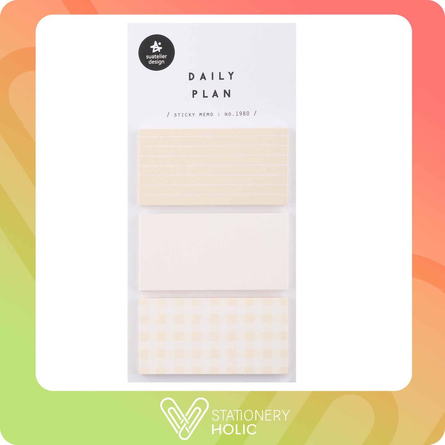 Suatelier - Sticky Notes - Daily Plan No. 1980