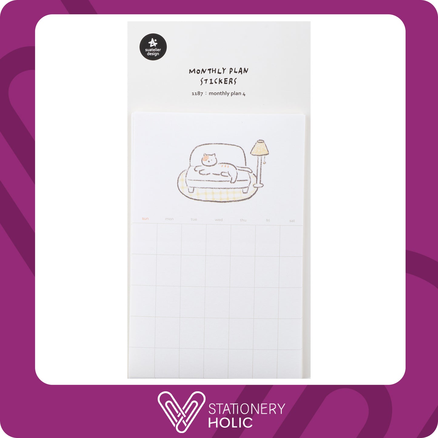Suatelier - Sticker Calendar - Monthly Plan 4 (12 hojas)