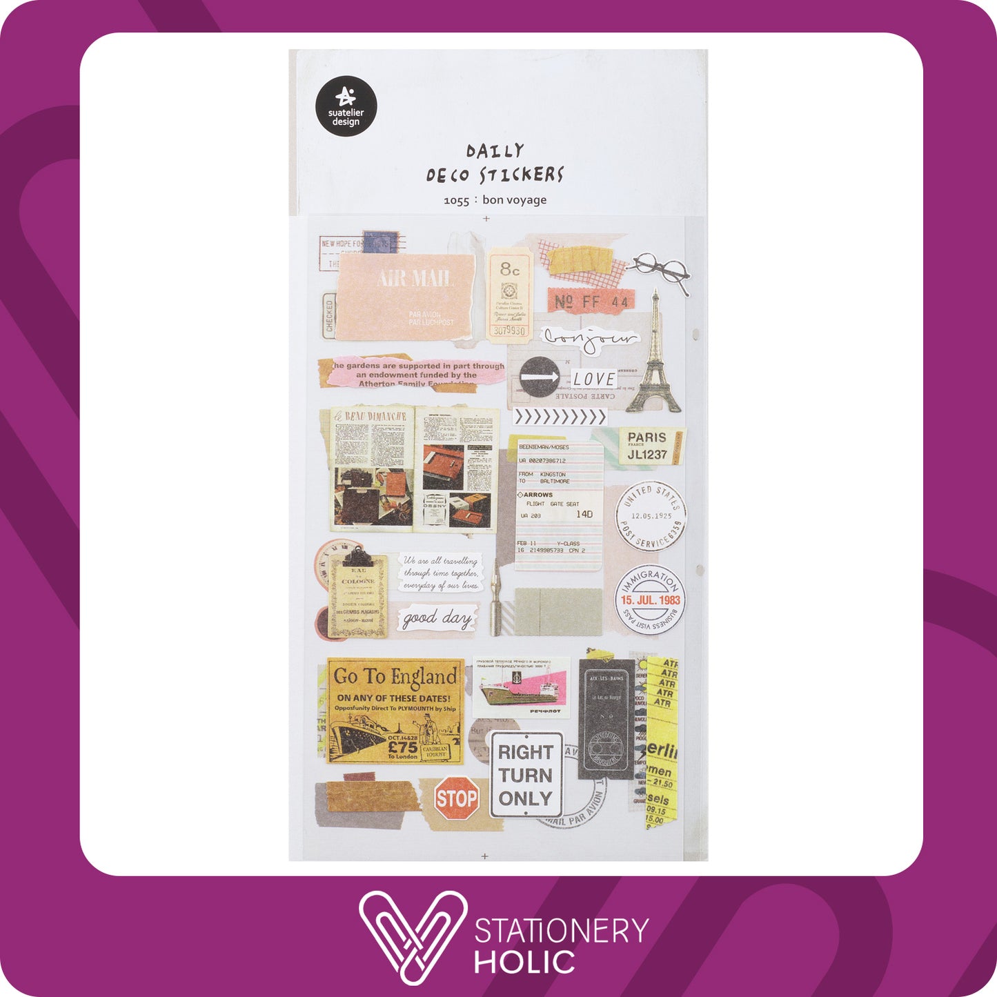 Suatelier - Stickers - Bon Voyage (2 hojas)
