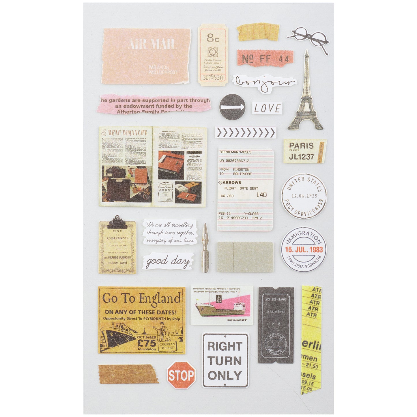 Suatelier - Stickers - Bon Voyage (2 hojas)