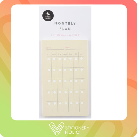 Suatelier - Sticky Notes - Monthly Plan
