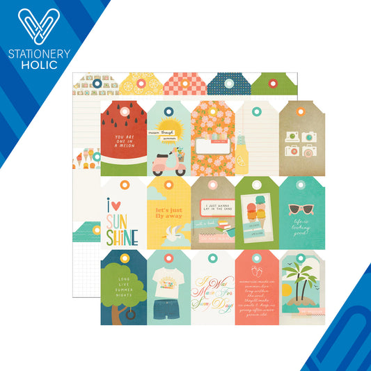 Simple Stories - Hoja Papel 12 x 12 - Summer Snapshots - Tags Elements