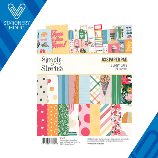 Simple Stories - Bloc Papel 6 x 8 - Sunny Days