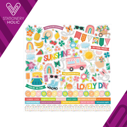 Echo Park - Hoja de Stickers 12 x 12 - Sunny Days