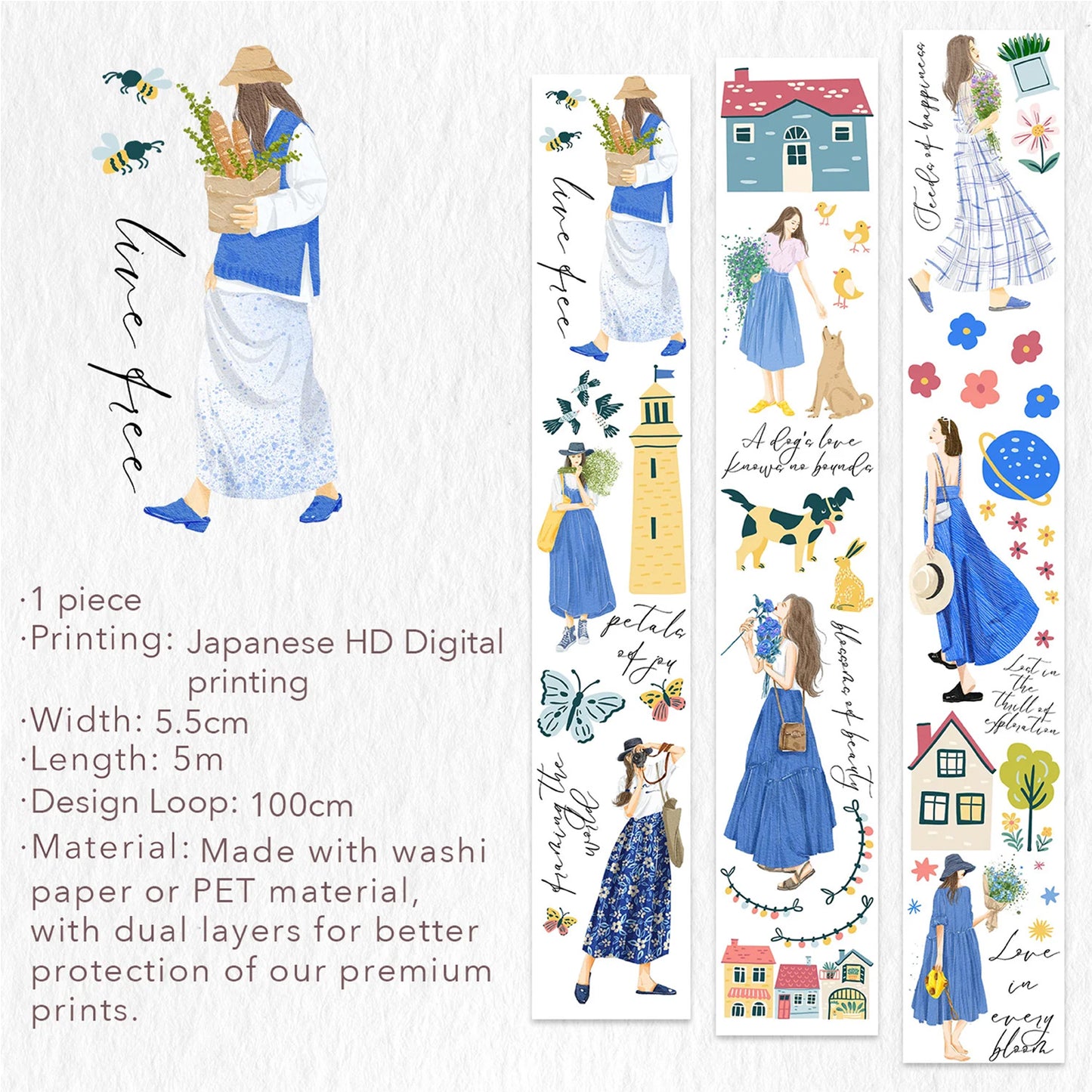 The Washi Tape Shop - Washi o PET Tape WM - Morocco's Blue Hues