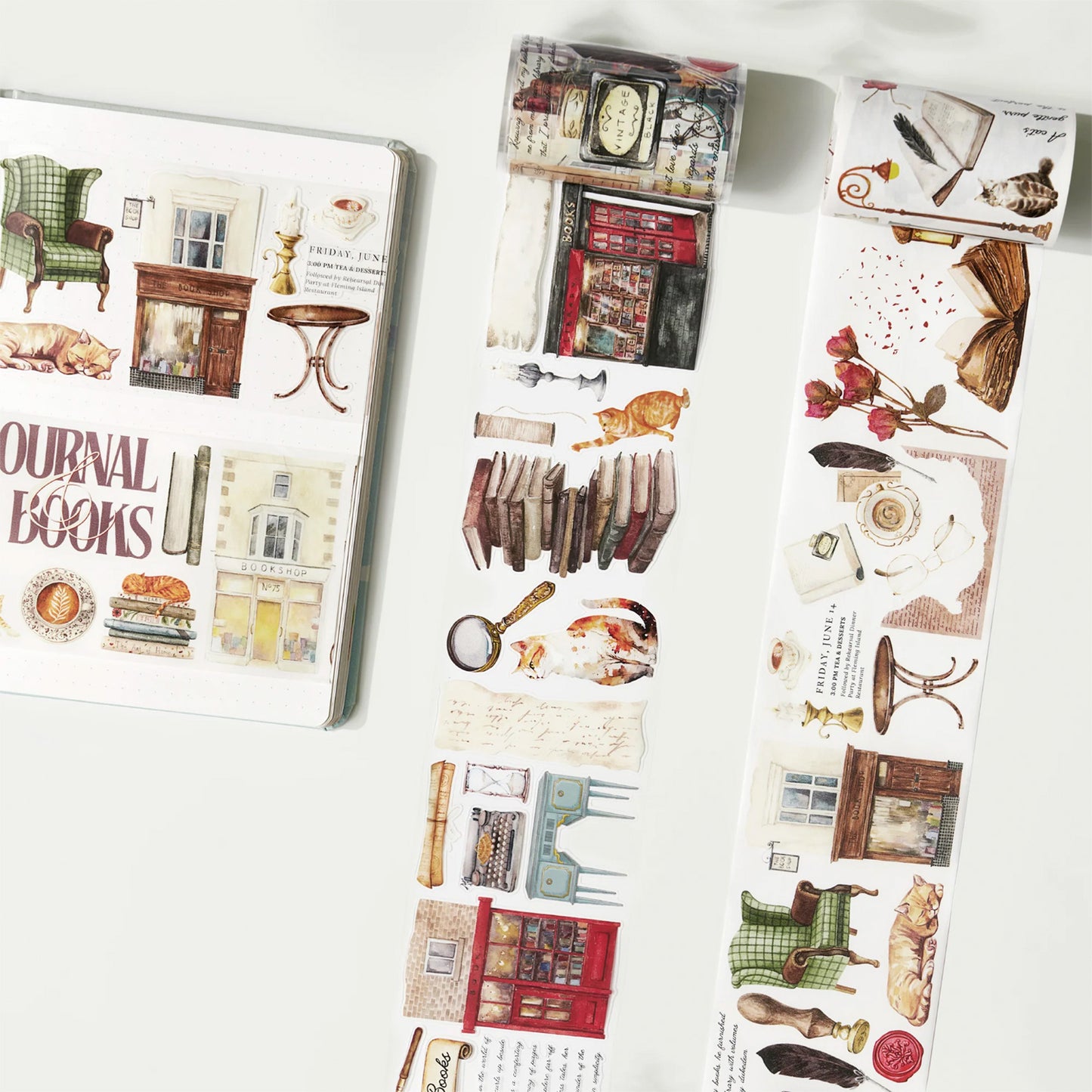 The Washi Tape Shop - Washi o PET Stickers WL - Cats and Books
