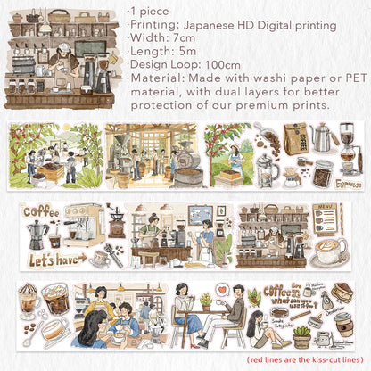 The Washi Tape Shop - Washi o PET Stickers WL - Life of Coffee