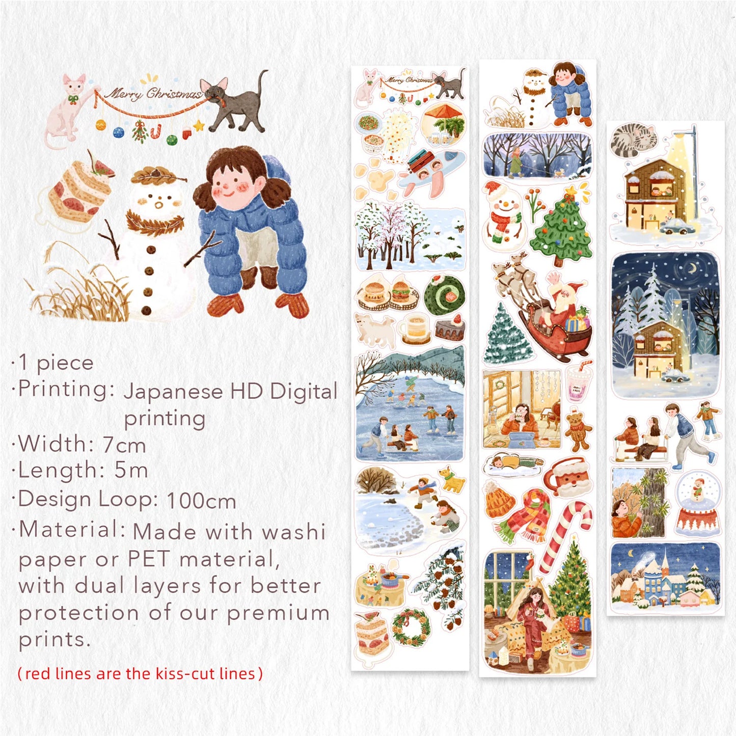 The Washi Tape Shop - Washi o PET Stickers WL - Reindeer's Journey