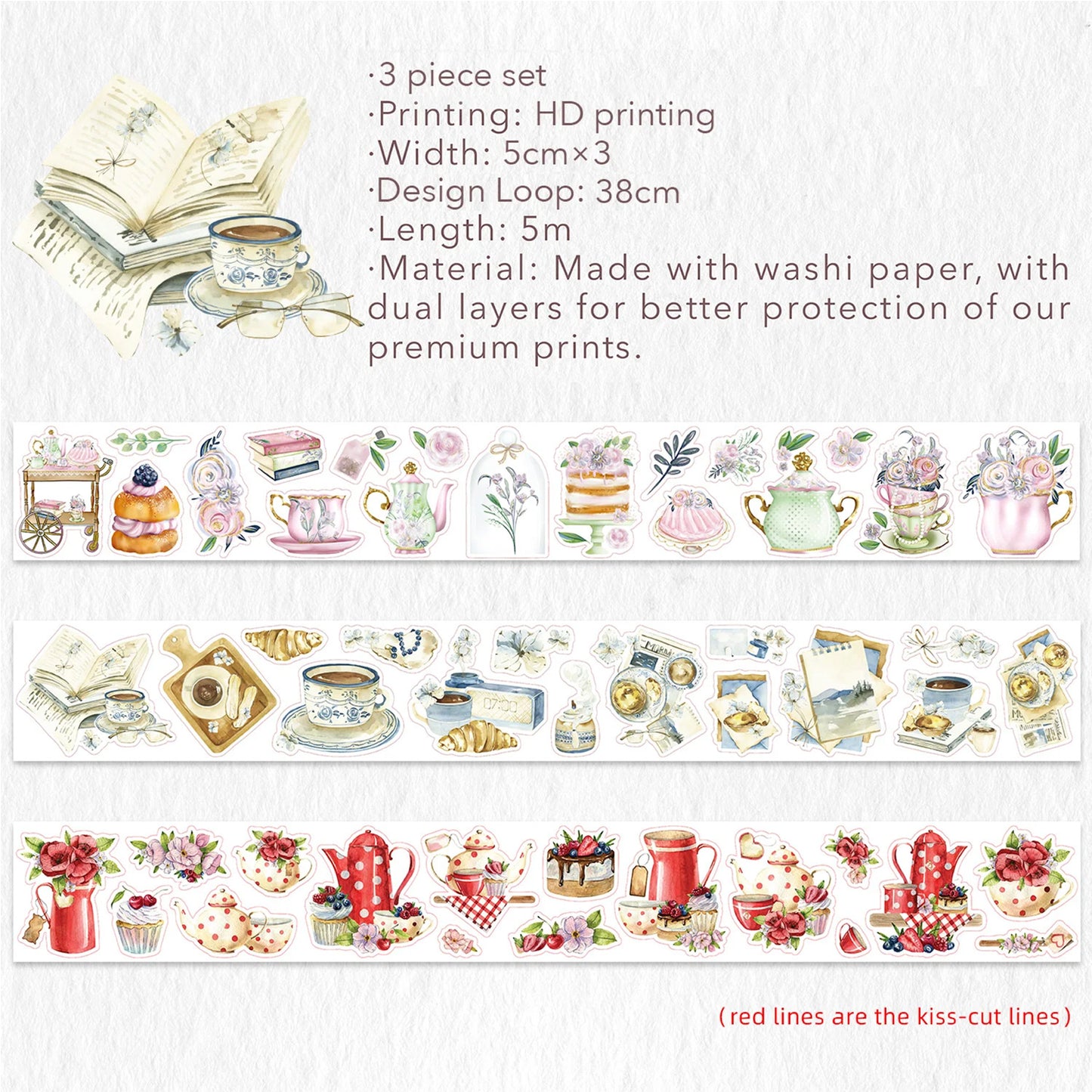 The Washi Tape Shop - Set Washi Stickers - Tea Temptations