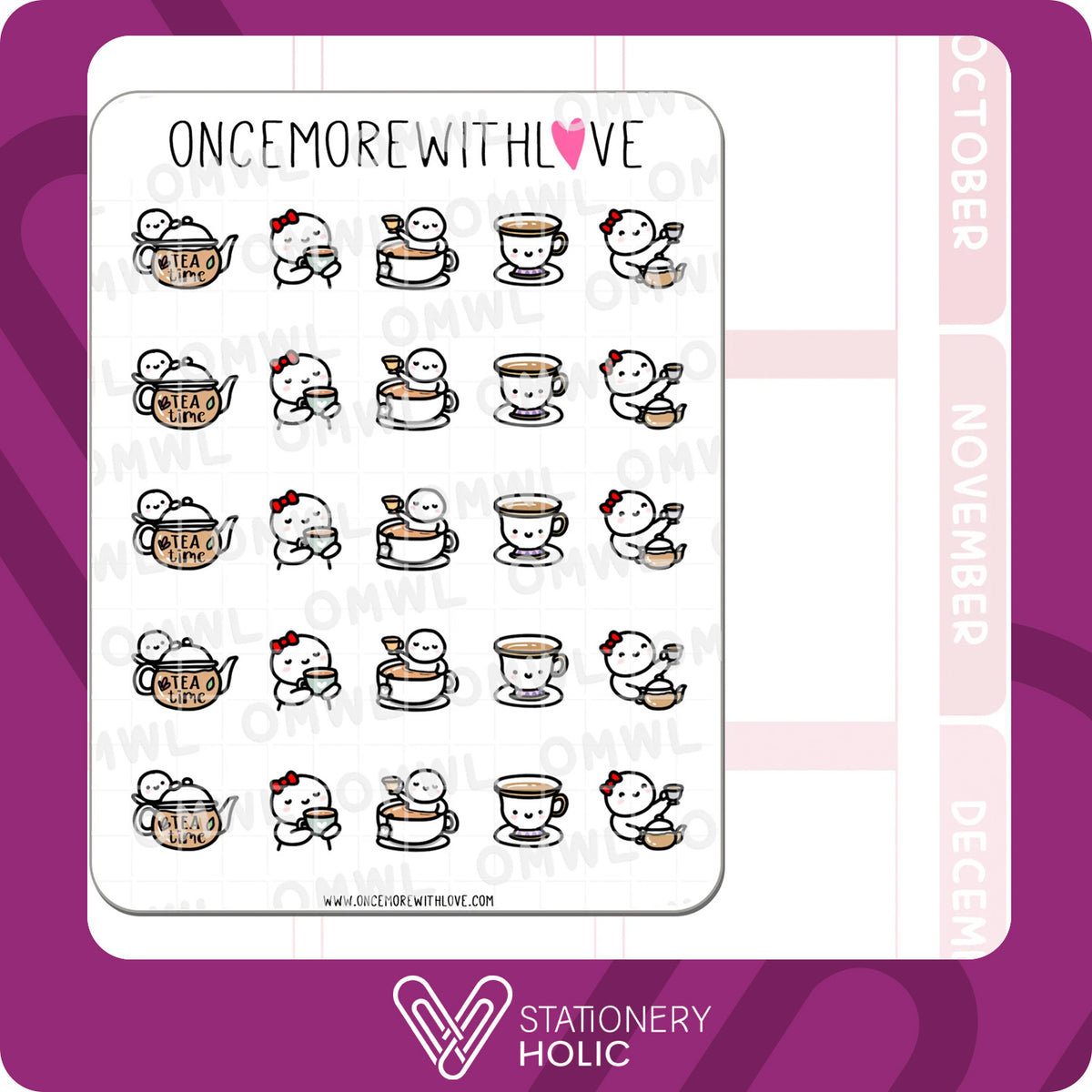 Once More With Love - Stickers - Tea Time 2.0