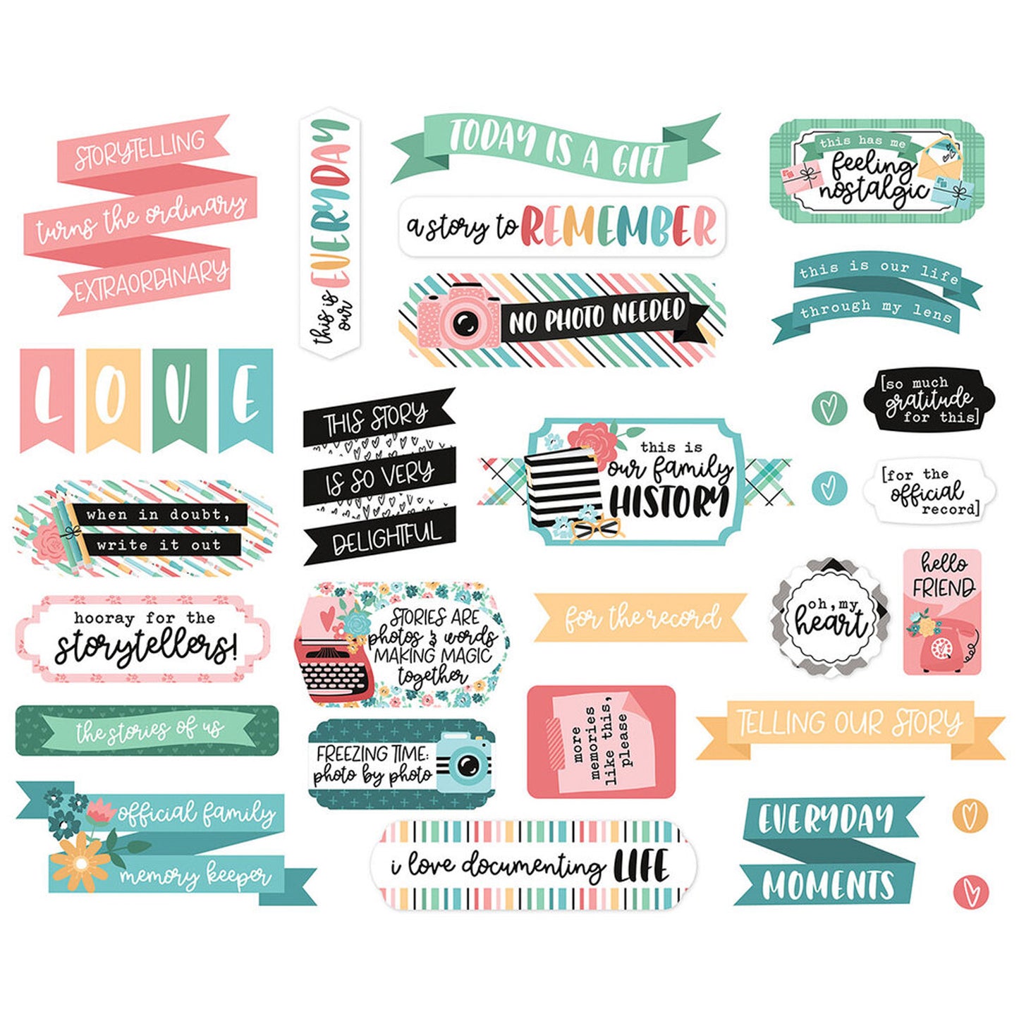 Echo Park - Ephemera Titles & Phrases - Telling Our Story