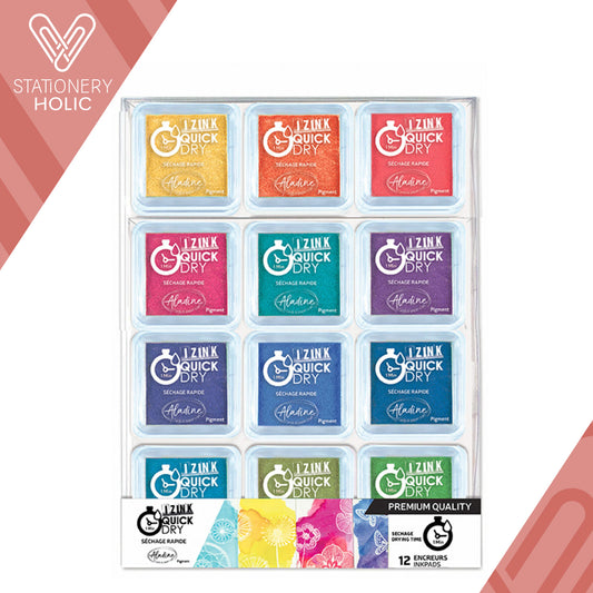 Aladine - Set 12 Tintas Pigmento Quick Dry - Bright