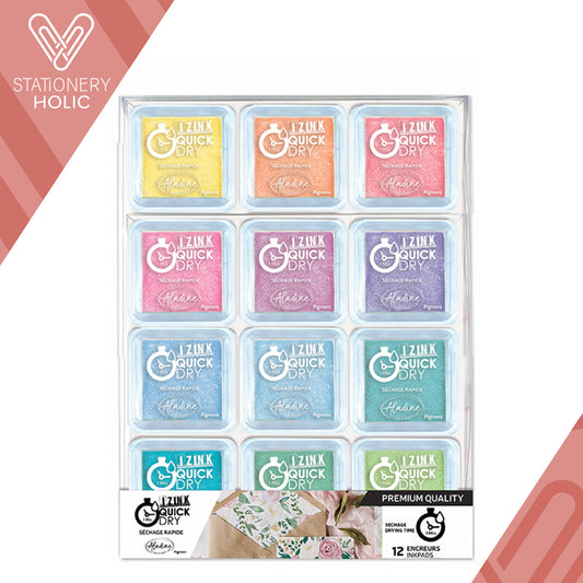 Aladine - Set 12 Tintas Pigmento Quick Dry - Pastel