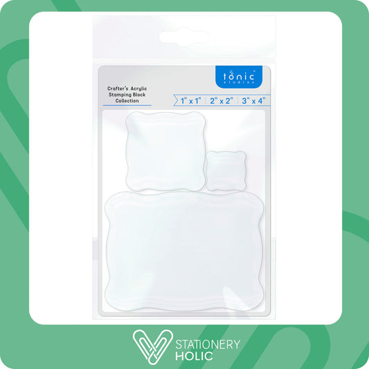 Tonic Studios - Set Blocks de Acrilico (3 piezas) - 1x1, 2x2, 3x4 pulgadas