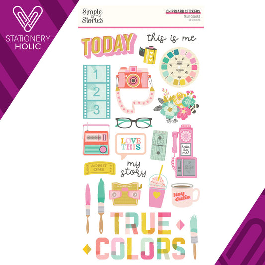 Simple Stories - Chipboards 6 x 12 - True Colors