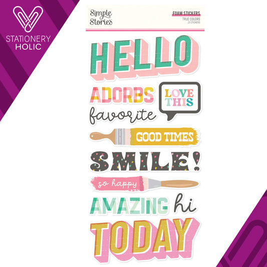 Simple Stories - Foam Stickers 6 x 12 - True Colors