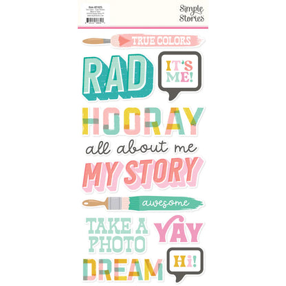 Simple Stories - Foam Stickers 6 x 12 - True Colors