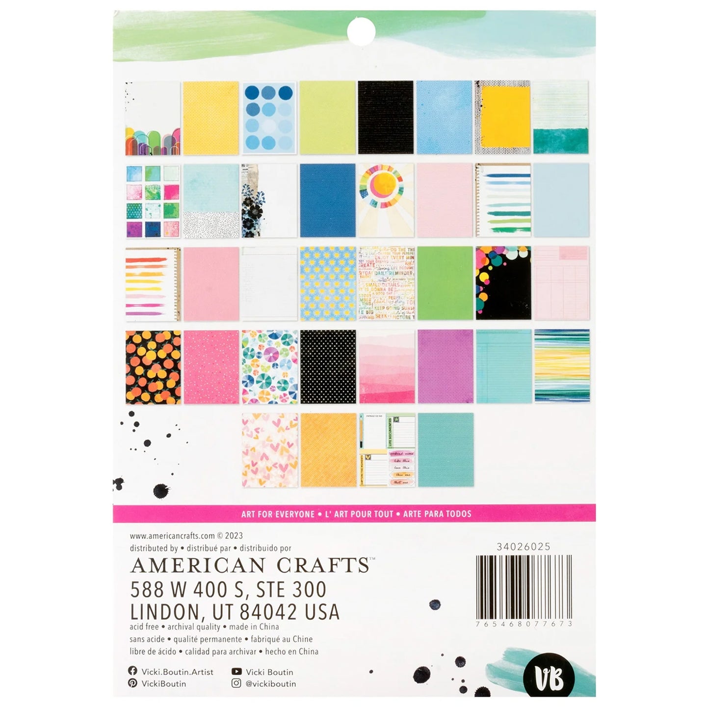 Vicky Boutin - Bloc Papel 6 x 8 - Bold + Bright
