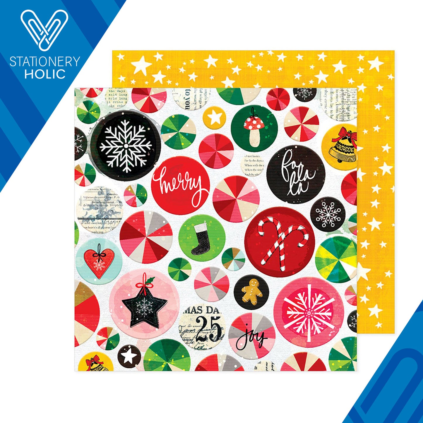 Vicky Boutin - Hoja de Papel 12 x 12 - Wrapped In Ribbons - Circles