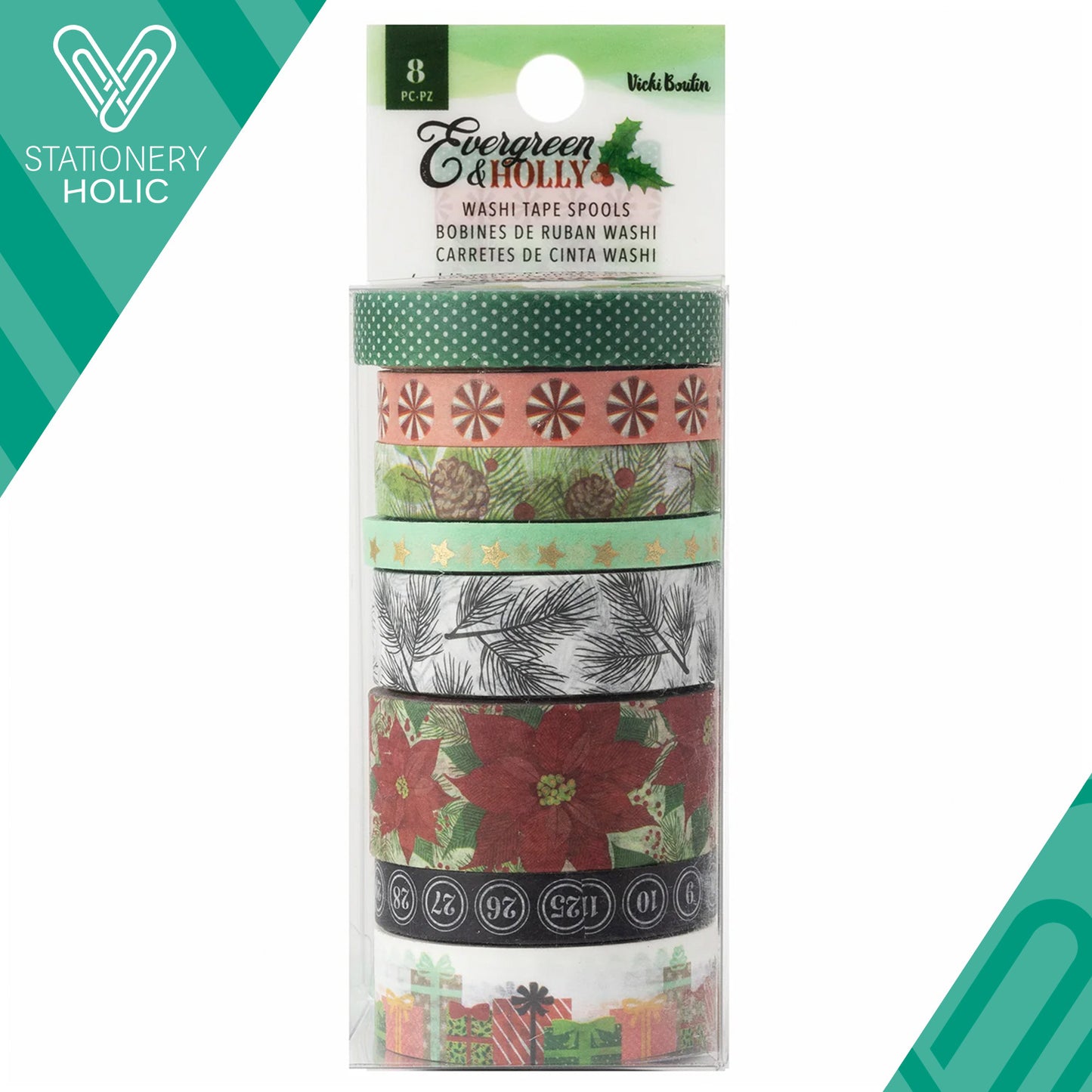Vicky Boutin - Washi Box - Evergreen Holly