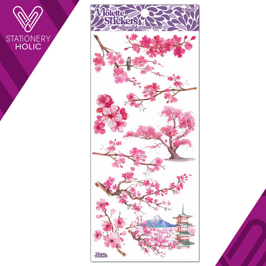 Violette Stickers - Stickers 4 x 8" (2 Hojas) - Japan Cherry Tree