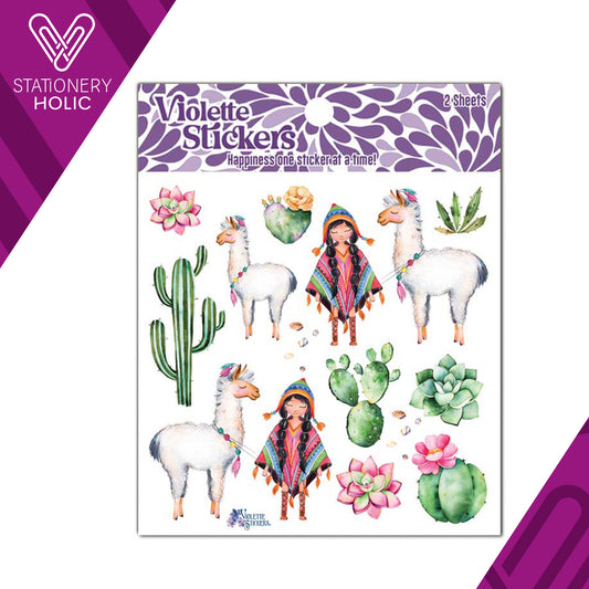 Violette Stickers - Stickers 4 x 4" (2 Hojas) - Llamas