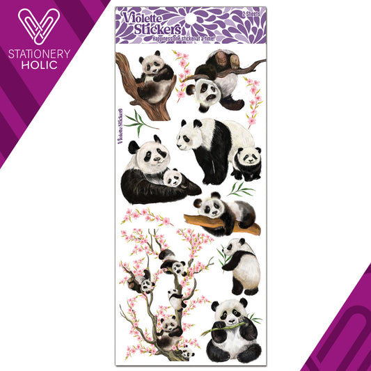 Violette Stickers - Stickers 4 x 8" (2 Hojas) - Panda Party