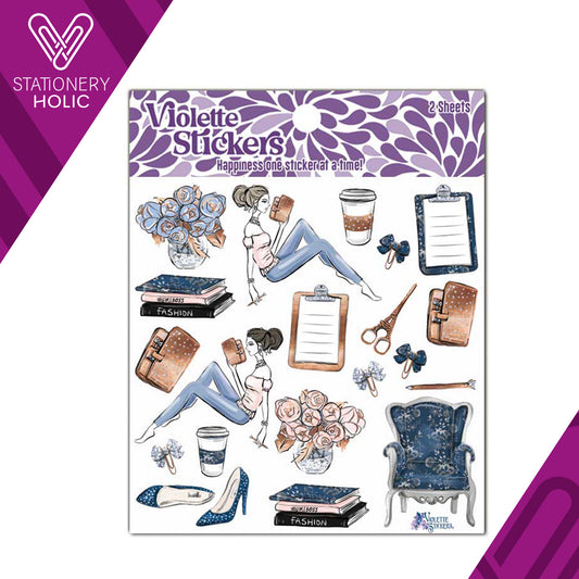 Violette Stickers - Stickers 4 x 4" (2 Hojas) - Planner Girl
