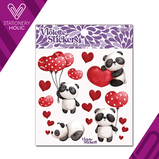 Violette Stickers - Stickers 4 x 4" (2 Hojas) - Red Balloon Pandas