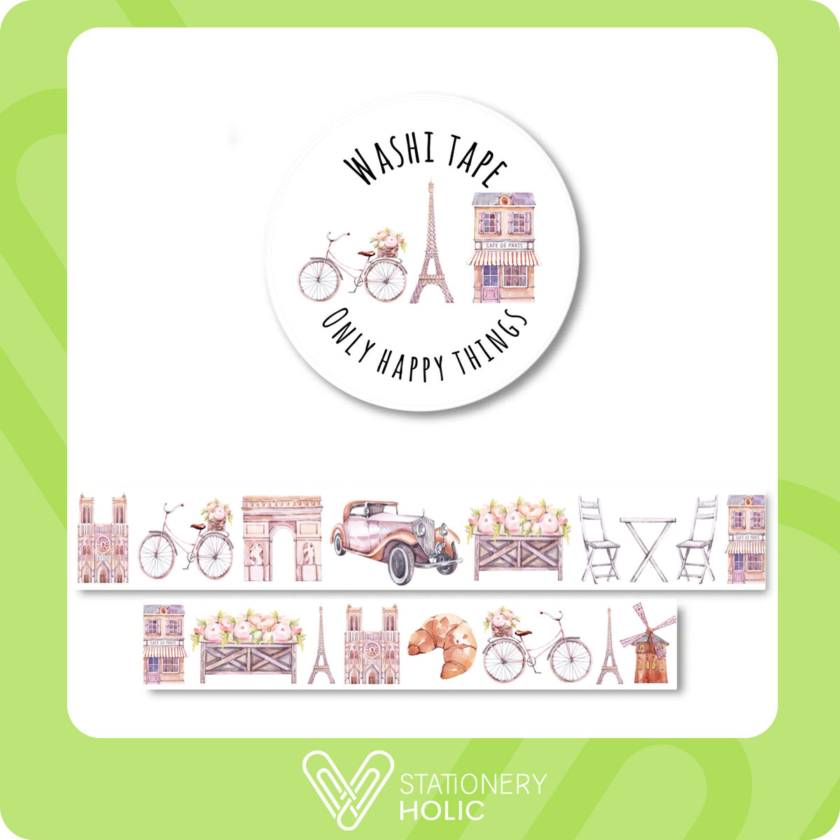 Only Happy Things - Washi 20 mm - Let's Go Paris