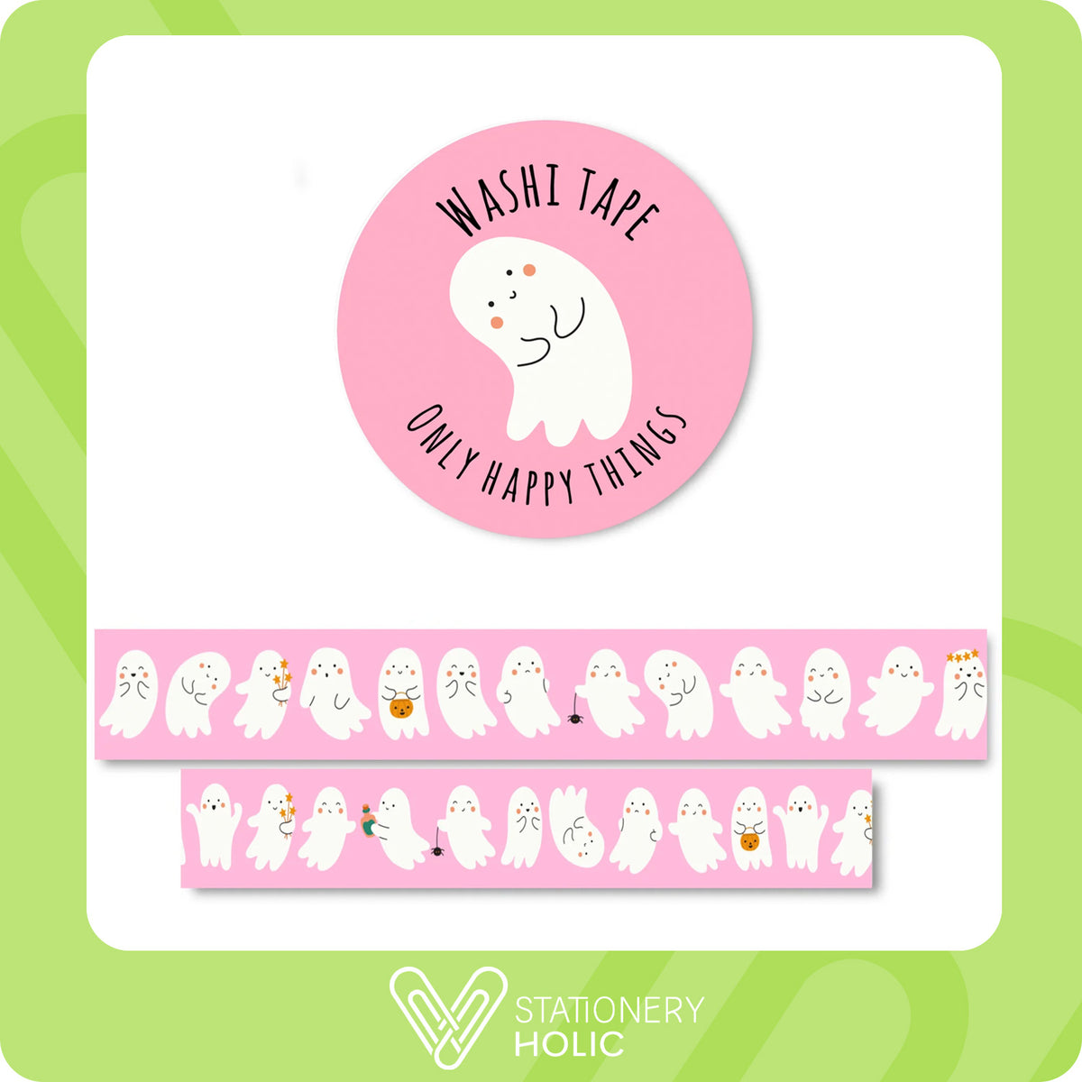 Only Happy Things - Washi 15 mm - Pink Ghosts