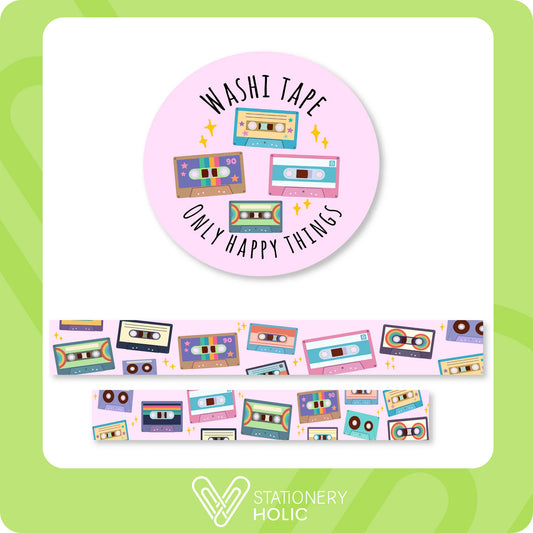 Only Happy Things - Washi 15 mm - Retro Cassettes