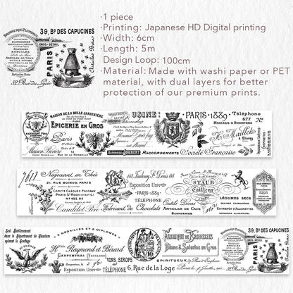 The Washi Tape Shop - Washi WM - Lettres d'Antan Washi