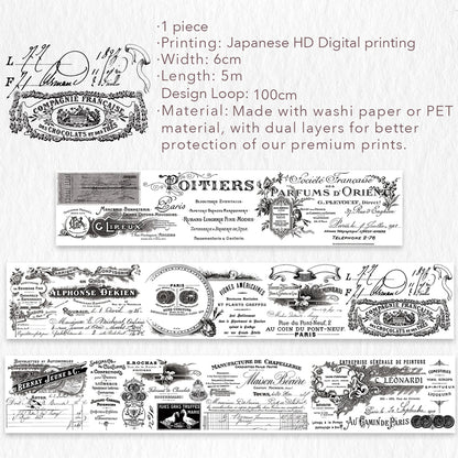 The Washi Tape Shop - Washi o PET Tape WM - Parisian Écriture