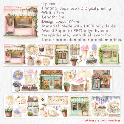 The Washi Tape Shop - Washi o PET Stickers L - Spring Café