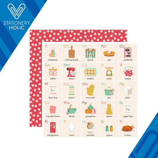Simple Stories - Hoja Papel 12 x 12 - What's Cookin' - Dine In