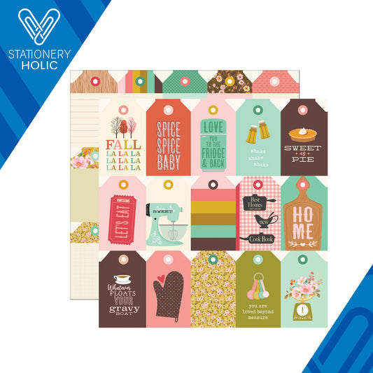 Simple Stories - Hoja Papel 12 x 12 - What's Cookin' - Tags Elements