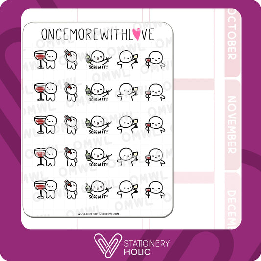 Once More With Love - Stickers - Wine O'Clock 2.0