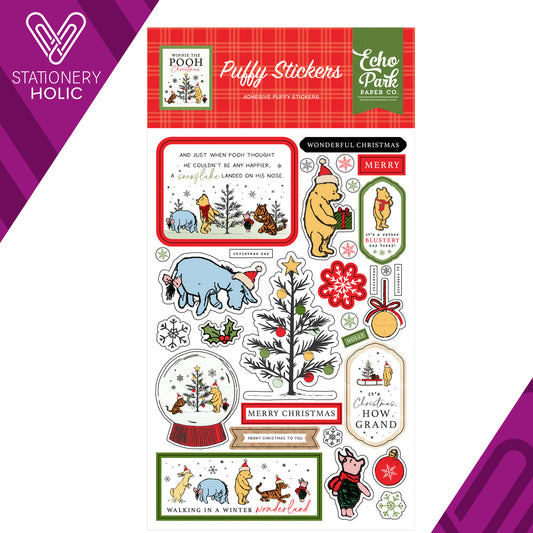 Echo Park - Puffy Stickers - Winnie The Pooh Christmas