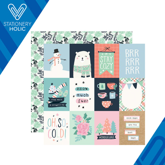 Simple Stories - Hoja Papel 12 x 12 - Winter Wonder - 3x4 Elements