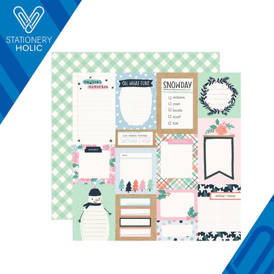 Simple Stories - Hoja Papel 12 x 12 - Winter Wonder - Journal Elements