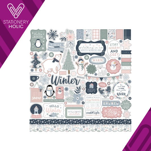 Echo Park - Hoja de Stickers 12 x 12 - Winterland