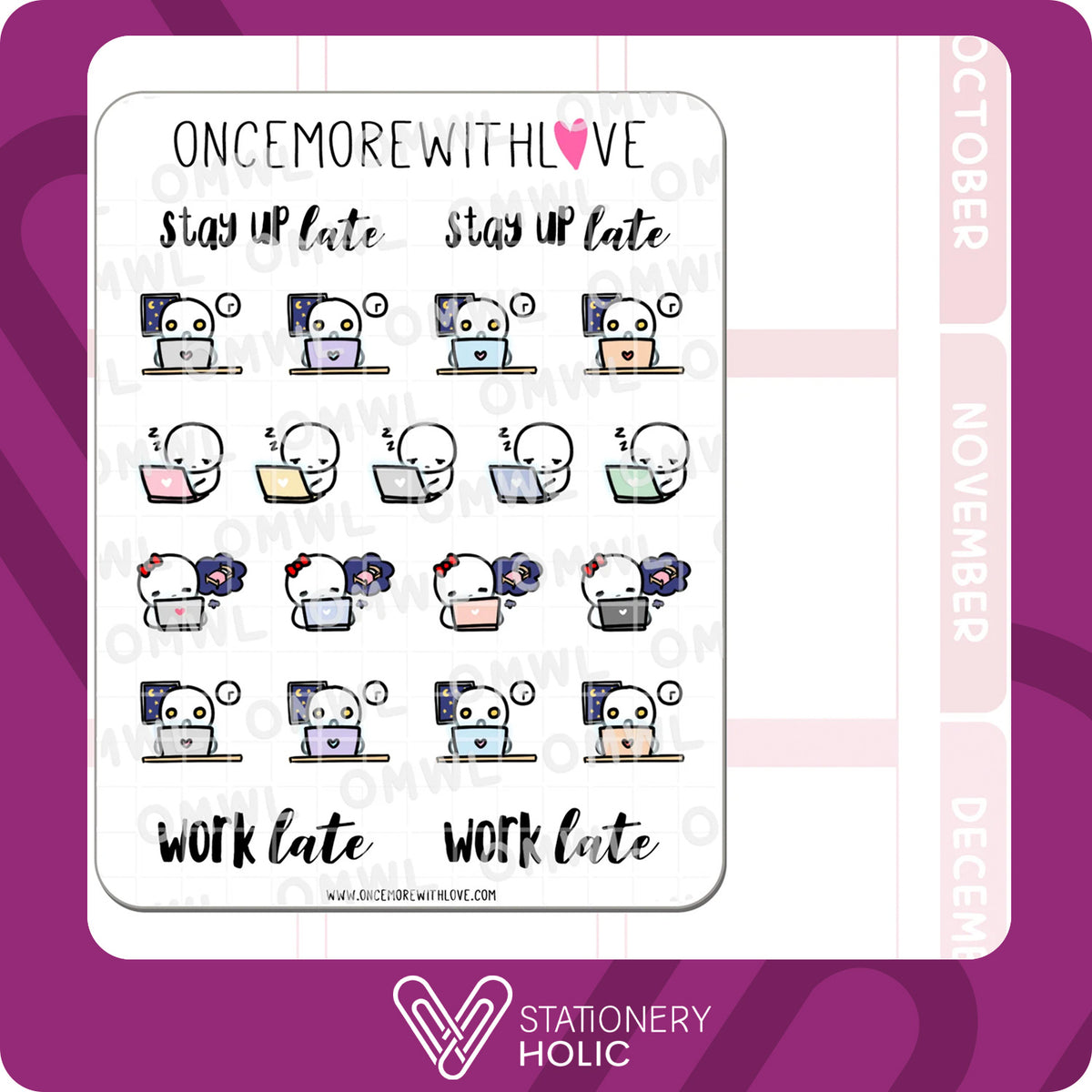 Once More With Love - Stickers - Work Late