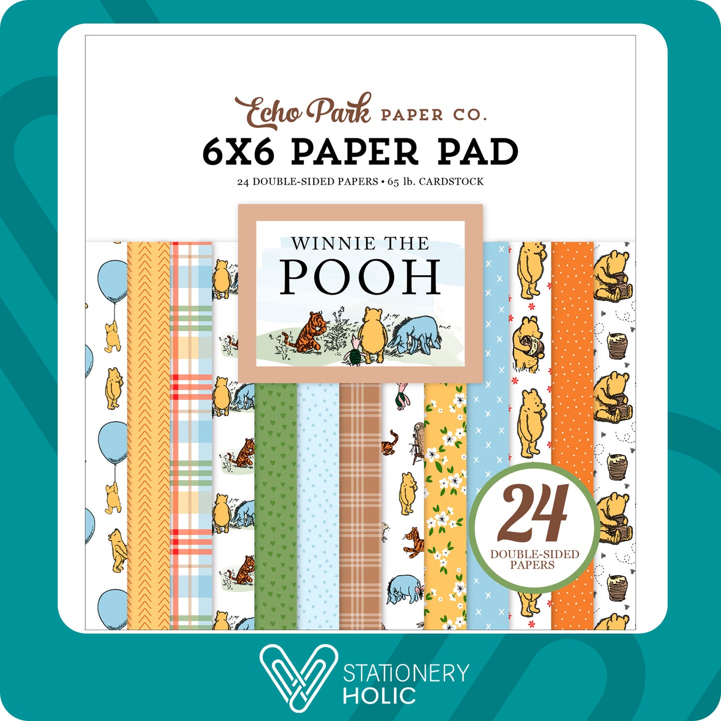 Echo Park - Bloc Papel 6 x 6 - Winnie The Pooh
